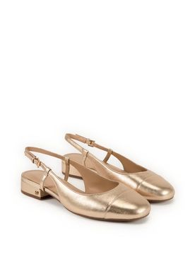 Sling-back brillantes en cuir