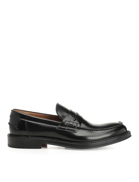 Mocassino Penny in pelle spazzolata nera