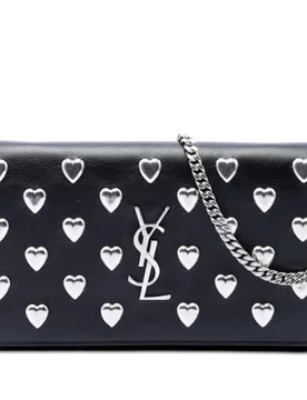 Medium Calfskin Monogram Heart Studded Kate Crossbody - Saint Laurent - FashionsVida