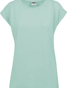 T-Shirt - Ladies Extended Shoulder Tee - XS bis 5XL - für Damen - Größe S - mint - Frauen - female - Urban classics - FashionsVida