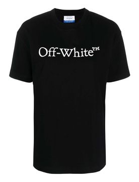 T-shirt in cotone con stampa logo bookish