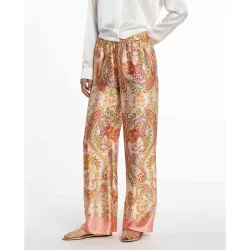 Pantalón de mujer de satén estampado