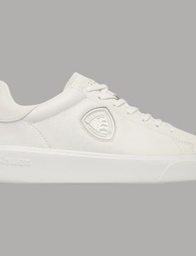 Sneakers Uomo Scarpe in Pelle Nabuk Bianca Modello BUCK