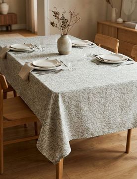 Tovaglia con motivo vegetale - verde pallido
