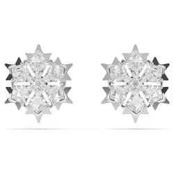 Orecchini a lobo Magic, Fiocco Di Neve, Bianchi, Placcato rodio OS