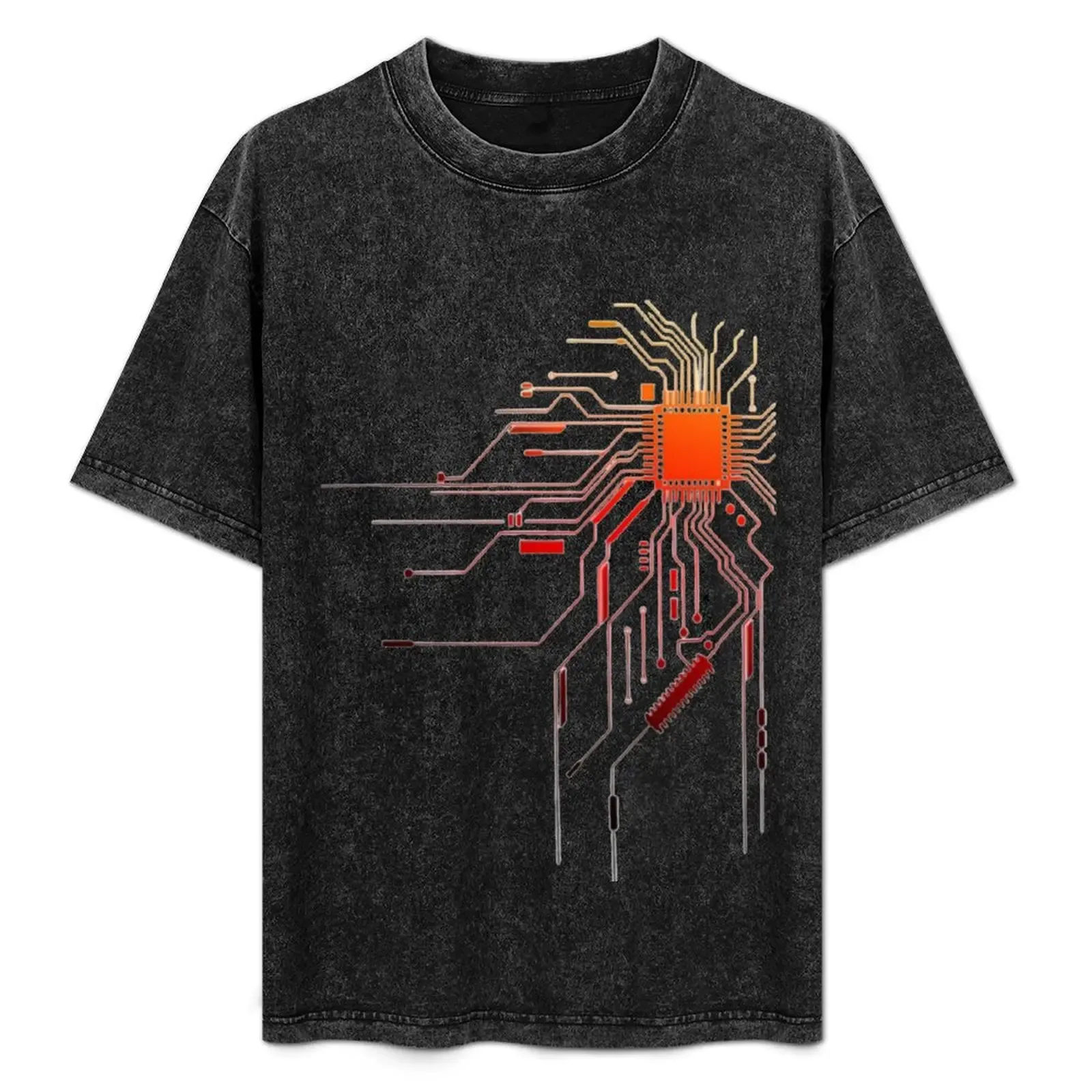 Computer CPU Core Heart T-Shirt Plus Size Workout Short Sleeve Top - Aliexpress - FashionsVida