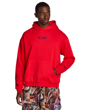 E.t. Uomo - Felpe con cappuccio Rosso - Taglia M - Pile di cotone M