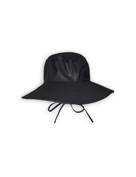 Boonie Hat nero a tesa larga con cordone di chiusura - Rains - FashionsVida