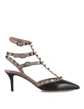 Slingback Rockstud in pelle liscia