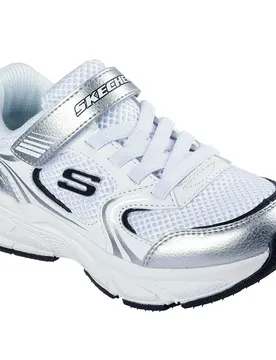 Scarpe Senza Lacci Retro Graph White Pu / Silver Mesh EU 32