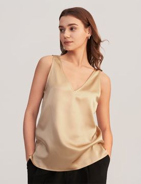 Canotta Donna Seta di Lusso Scollo a V 46