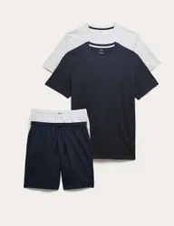 Pack Pure Cotton Pyjama Sets Navy Mix male