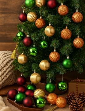 Set di 50 palline di Natale - multicolor