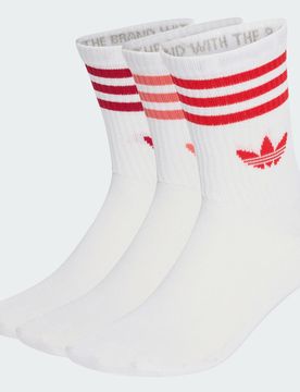 Calzini 3 pairs 3-Stripes 43-45 White / Team Victory Red / Vivid Red / Preloved Scarlet