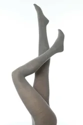 Pair Shetland Soft Merino Wool Tights Ladies Medium - - Grey - Size: Medium