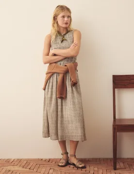 Vestido midi sin mangas de mujer - Southern Cotton - FashionsVida