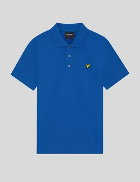 Men's Plus Size Cotton Polo Shirt in Blue - Lyle & Scott - FashionsVida