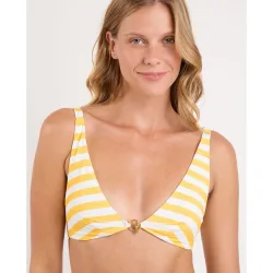 Top de bikini triángulo estampado con relleno