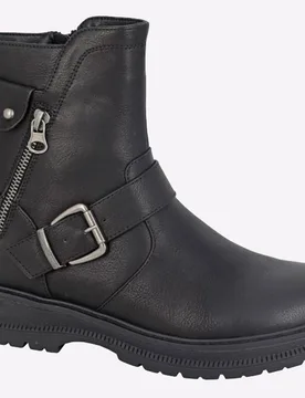 Tilda Memory Foam Zip Boot Womens - Black Mixed Material - Size Uk 6 - Cipriata - FashionsVida