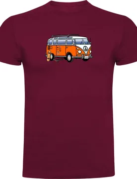 T-shirt à Manches Courtes Hippie Van Skate Dark Red L - Kruskis - FashionsVida