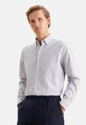 Regular Business Hemd Karo Blau 46
