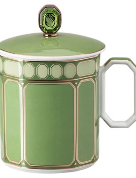 Signum Tasse mit Deckel, Porzellan, GrÃ¼n Unisex OS