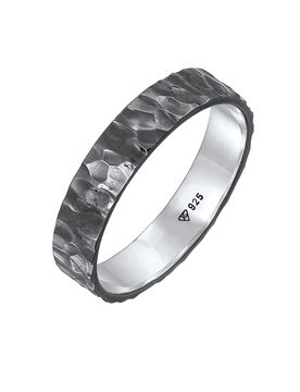 KUZZOI Anillo gris basalto / plata