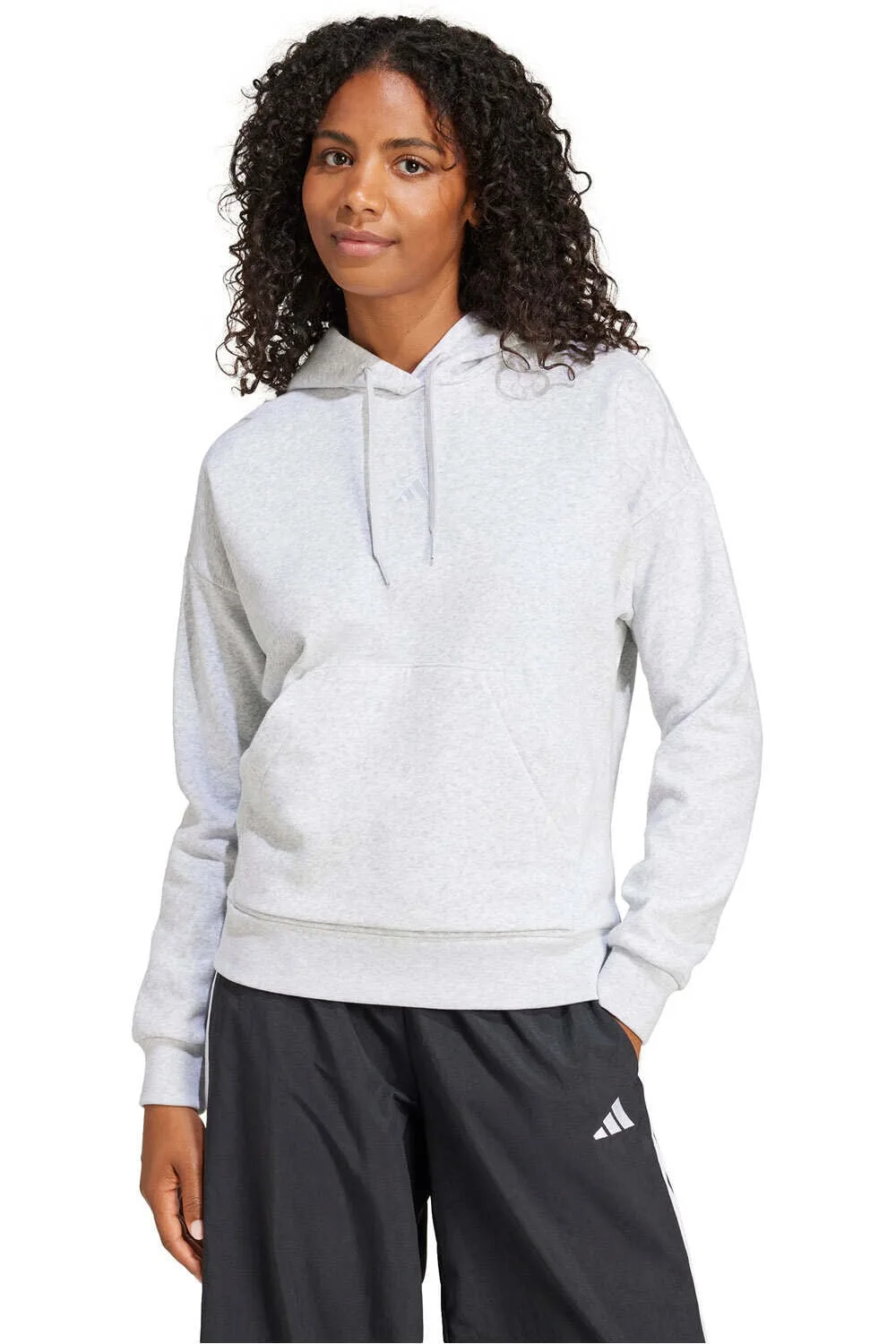 Essentials small logo feel cozy sudadera mujer Gris (L) - Adidas - FashionsVida