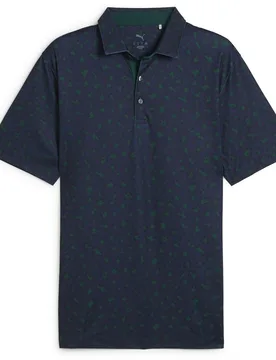 Mens Cloudspun Rosette Short Sleeve Performance Polo Shirt In Deep Navy - Blue - Size X-Large - Puma - FashionsVida
