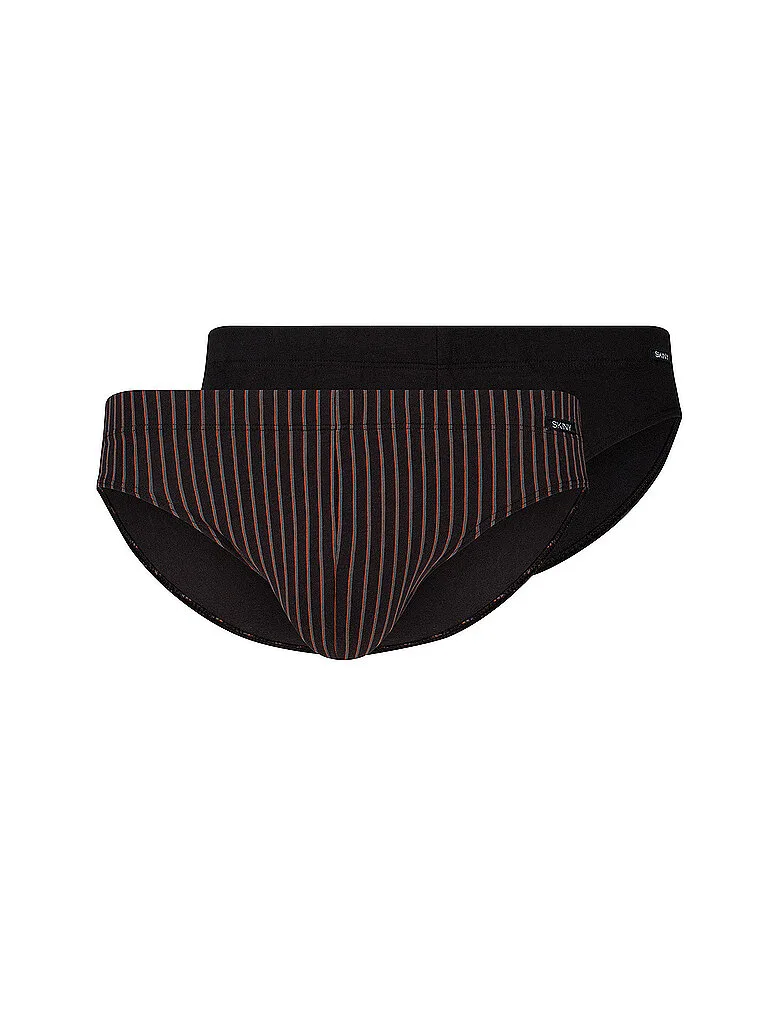Slip 2er Pkg. COTTON MULTIPACK flamestripe selection dunkelrot L herren - Skiny - FashionsVida