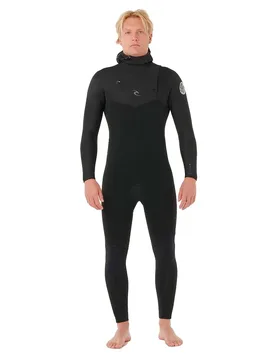 Combinaison En Néoprène à Manches Longues Avec Capuche Et Fermeture éclair Sur La Poitrine Dawn Patrol 6/4 Mm Black MS - Rip curl - FashionsVida