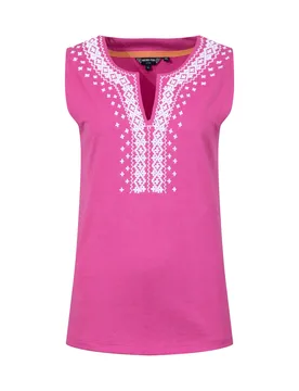 Weird Fish Tirtha Embroidered Jersey Vest Size 22 - holiday-shop holiday-shop womens-summer-shop new-arrivals all new-arrivals womens offers all-offer - Gerbera - FashionsVida