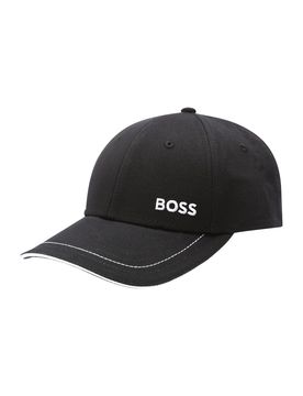 BOSS Gorra negro / blanco