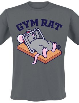 T-Shirt - Gym Rat - M bis 3XL - für Männer - Größe XL - charcoal - Männer - male