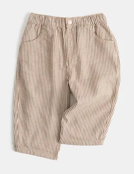 Pure Cotton Ticking Stripe Trousers (0-5 Yrs) Brown male - M&S - FashionsVida