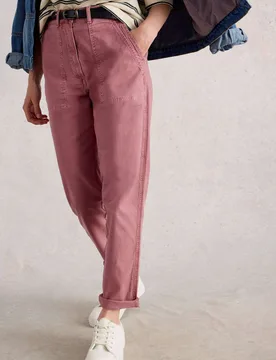 Cotton Rich Straight Leg Chinos with Linen Pink female - White stuff - FashionsVida