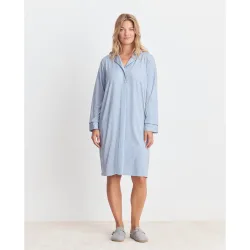 Camisón de mujer de botones con rayas