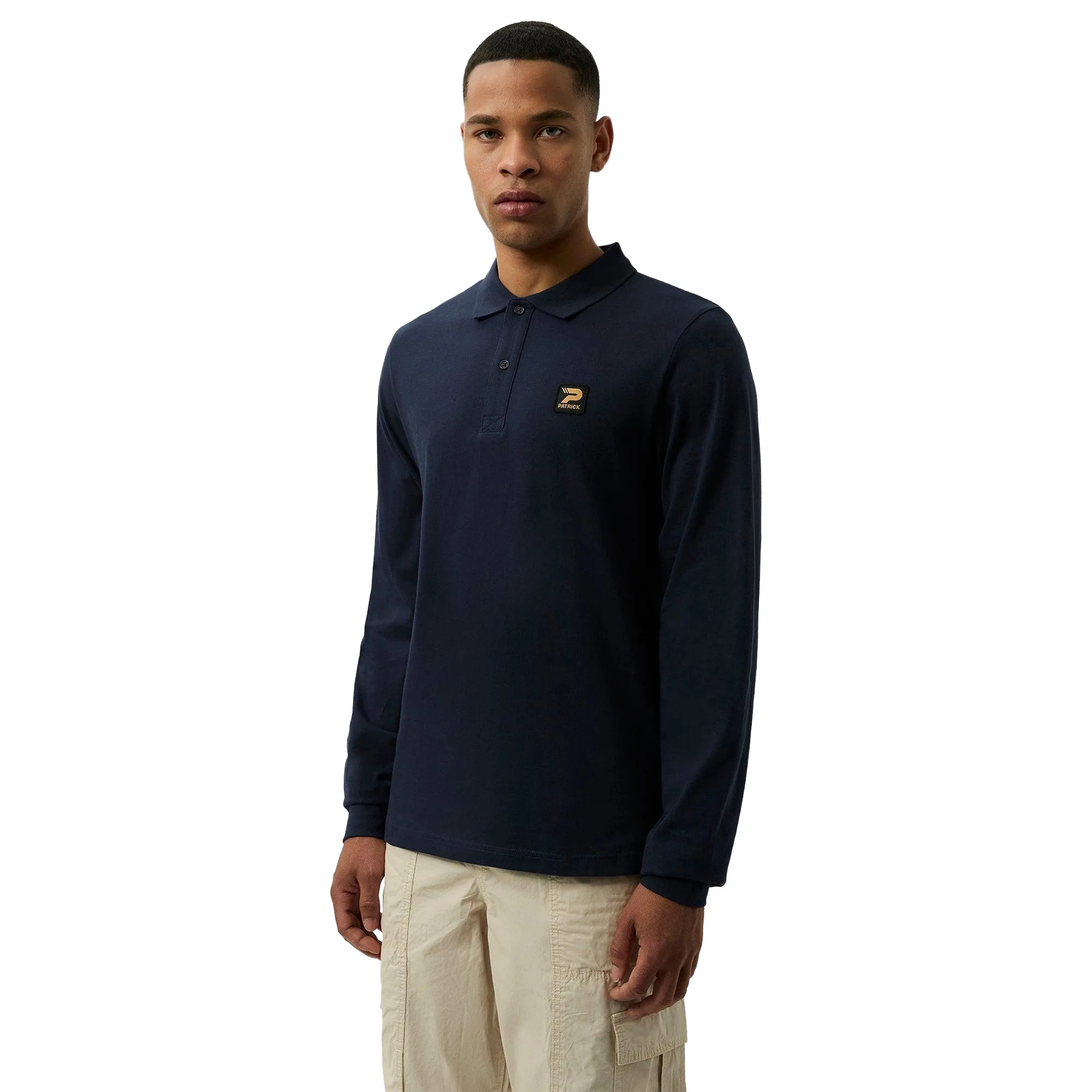 Mens Luca Polo Shirt (Navy) Cotton - Size Medium - Patrick - FashionsVida