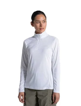 Maglietta A Maniche Lunghe Nosilife Solar Shield+ Half Zip White 34 - Craghoppers - FashionsVida