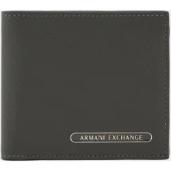 Cartera de hombre con logo en placa y bolsillo para monedas