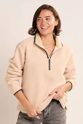 Women's WEY QUARTER ZIP SWEATSHIRT in Cream Size: 16 - Cream - Size: 16