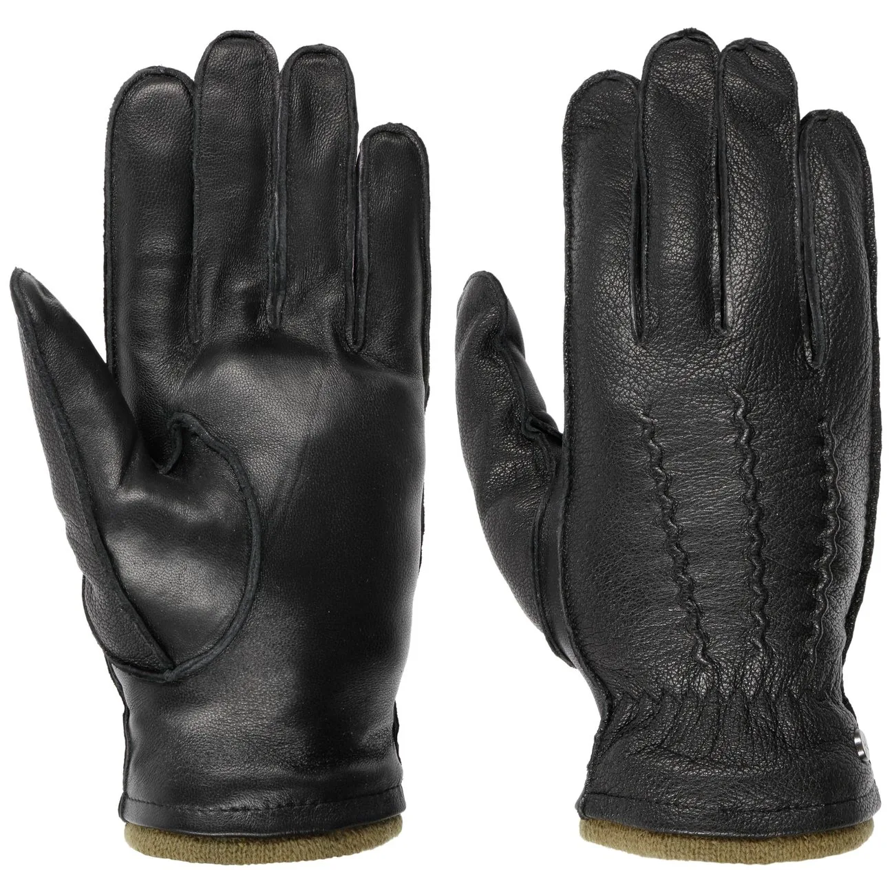 Contrast Edge Touchscreen Gloves by - black - Size: 10 HS - Pearlwood - FashionsVida