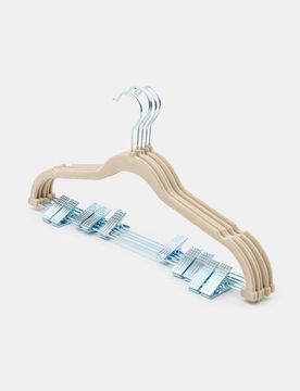 Set di grucce con clip 5 pack - beige