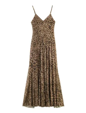 New Womens Sexy Vintage Leopard Print Sling Maxi Dress V Neck Sleeveless Backless Slim Long Robe Summer Beach Party Wear - Aliexpress - FashionsVida