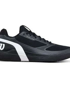 Rush Pro 5 All Court Shoes Black / White / Stormy Weather UK 9.5 - Wilson - FashionsVida