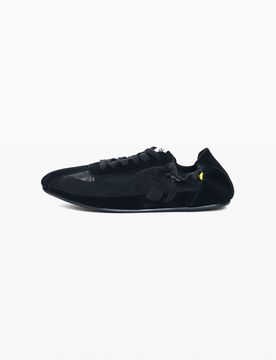 Zapatillas piel logo, Mujer, Negro, 36