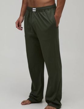 Herren Locker Geschnittene Jersey-Freizeithose Sage Größe Small