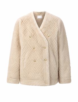 Jacke in Felloptik camel 38 damen