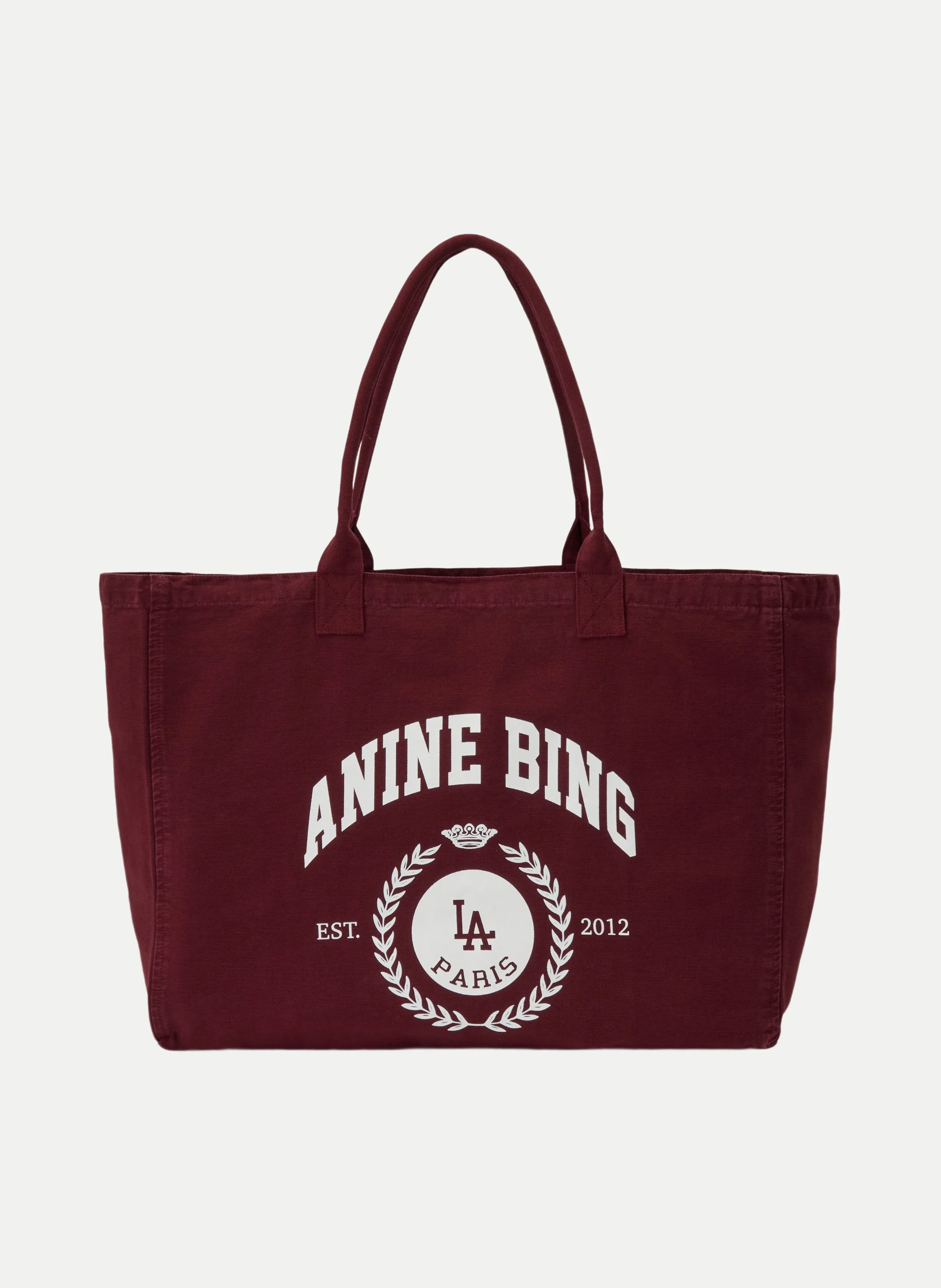 Canvas Tote Collegiate Leo Rot - ANINE BING - FashionsVida