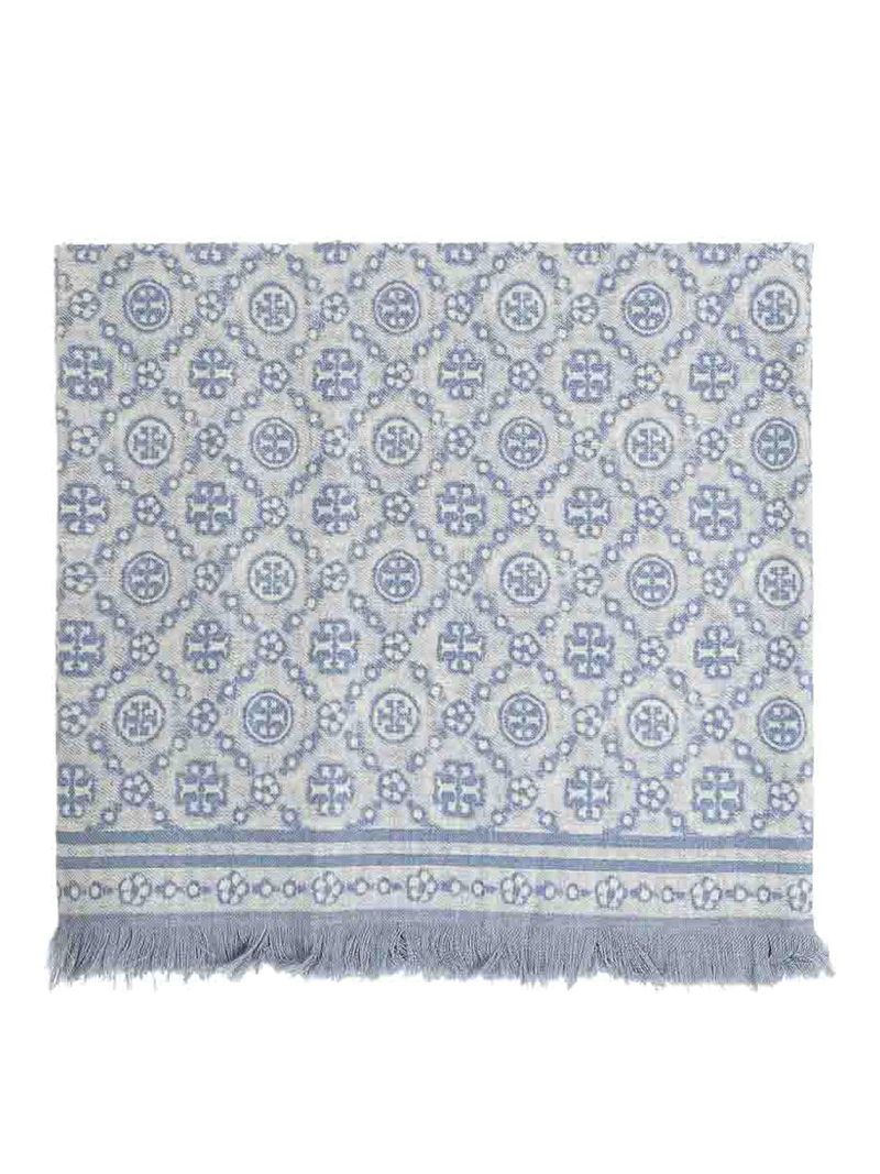 Sciarpa floreale con monogramma T